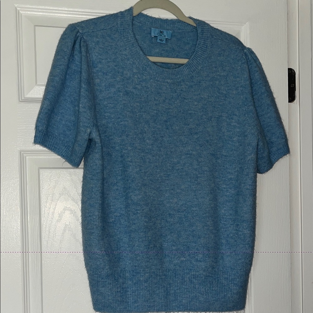 CeCe Light Blue Knit Top